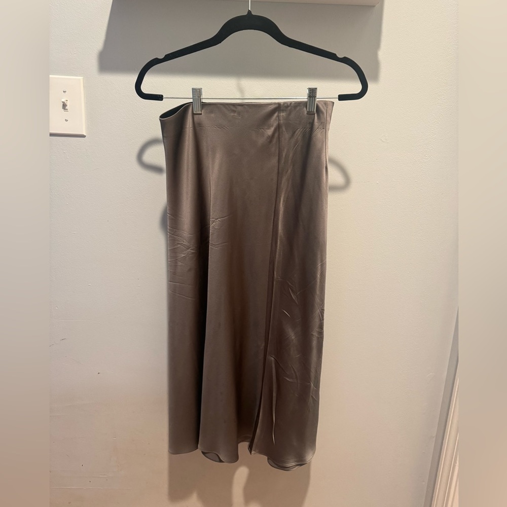Quince Silk Skirt Grey